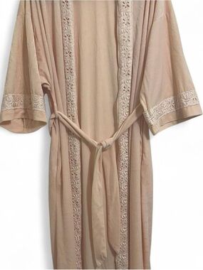 Dior vintage Blush Lace-Trim Long Robe